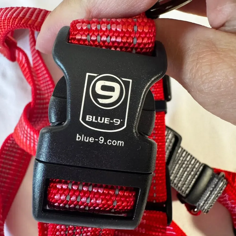 NEW Blue-9 Balance Harness Buckle-Neck Large Red Adjustable Dog Harness